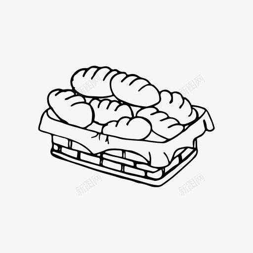 面包篮子食物svg_新图网 https://ixintu.com 面包 篮子 食物 手绘