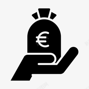 捐赠现金欧元图标