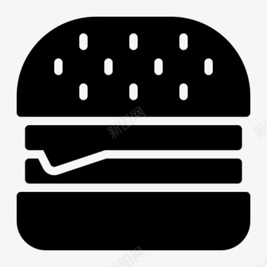 汉堡包食品和饮料铭文图标