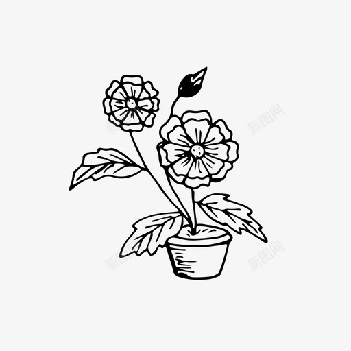 花盆花朵室内植物svg_新图网 https://ixintu.com 花盆 花朵 室内 植物 手绘