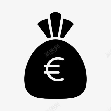 钱袋现金欧元图标