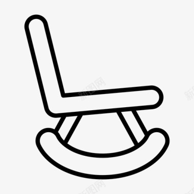 摇椅家具放松图标