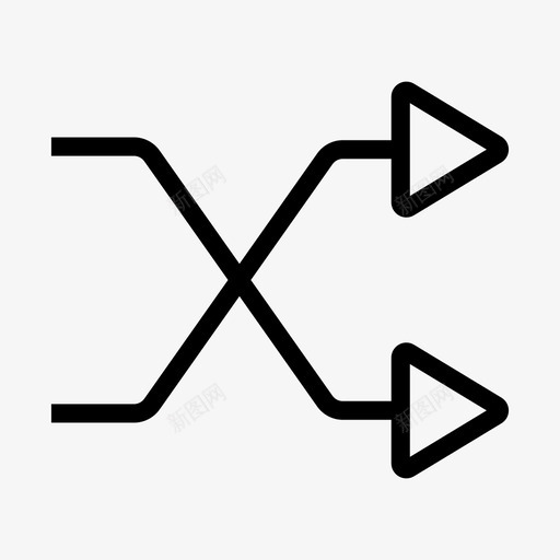 洗牌箭头播放器svg_新图网 https://ixintu.com 洗牌 箭头 播放器 随机 切换 照片 视频 线条 符号