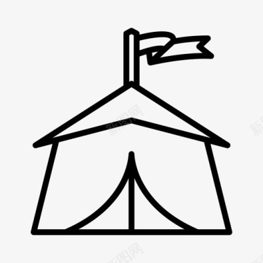 帐篷住宿探险图标