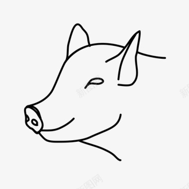 猪动物插图图标