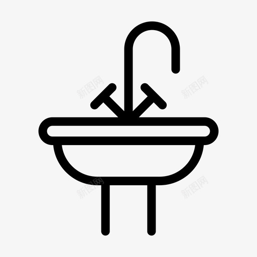 水槽浴缸清洁svg_新图网 https://ixintu.com 水龙头 水槽 浴缸 清洁 手洗