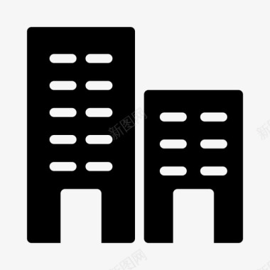 建筑物公寓银行图标