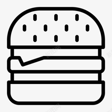 汉堡包食品和饮料概述图标