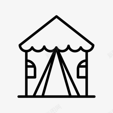 帐篷住宿探险图标