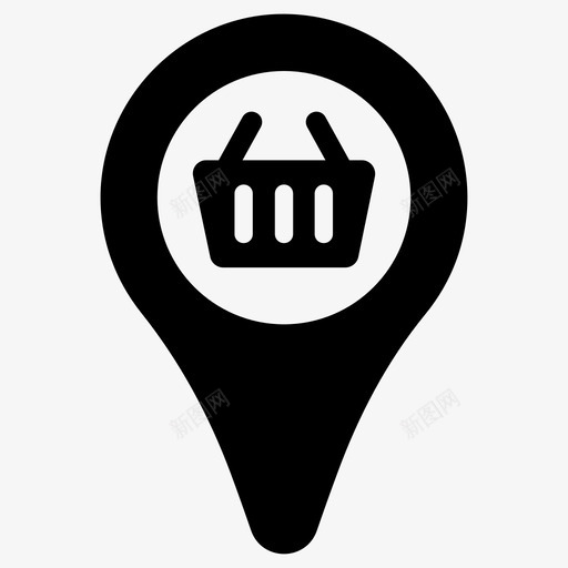 市场篮子位置svg_新图网 https://ixintu.com 位置 市场 篮子 位置图 图钉 购物 附近 商店
