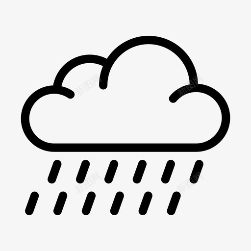 雨气候预报svg_新图网 https://ixintu.com 春天 气候 预报 天气 线条 符号
