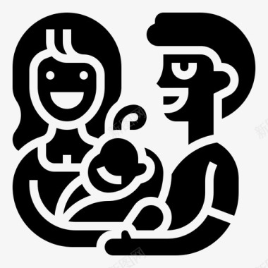 收养婴儿家庭图标