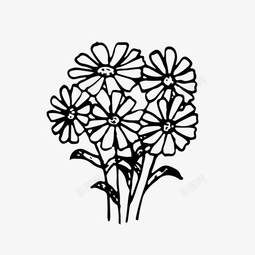 花卉花束自然svg_新图网 https://ixintu.com 花卉 花束 自然 植物 手工 绘制
