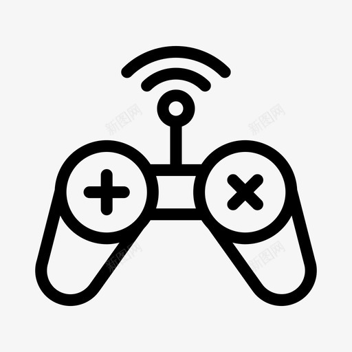游戏连接控制svg_新图网 https://ixintu.com 游戏 连接 控制 手柄 无线网络 云计算