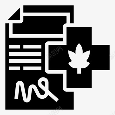 大麻许可证授权法律图标