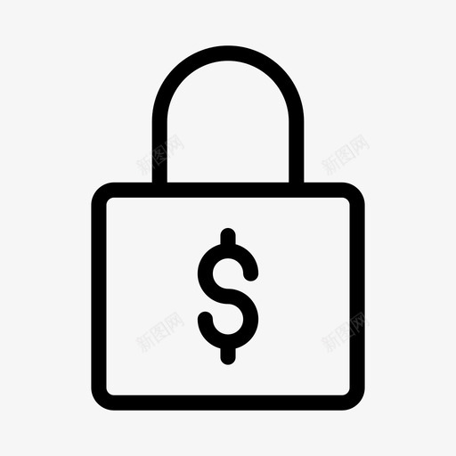 锁银行美元svg_新图网 https://ixintu.com 银行 美元 保护 安全 像素 完美 线条 轮廓