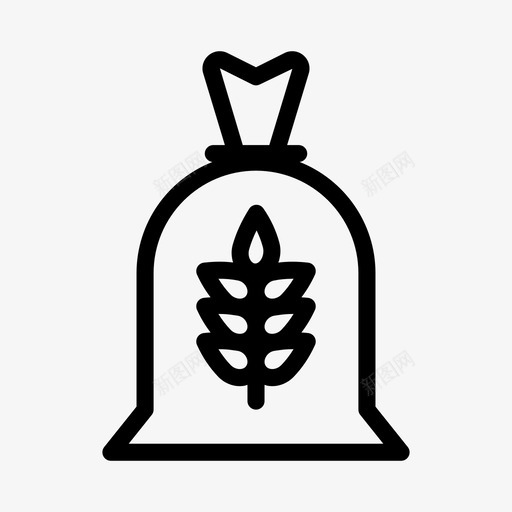 小麦面包房面粉svg_新图网 https://ixintu.com 面包房 小麦 面粉 谷物 袋子 线条 符号