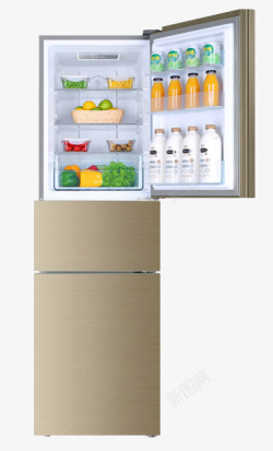 海尔Haier BCD225WDGK 225升 三门 冰箱B产品抠图素材