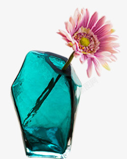 手工蓝冰手工玻璃器皿花瓶花束等高清图片