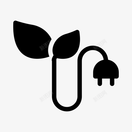 连接器能源绿色svg_新图网 https://ixintu.com 连接器 能源 绿色植物 插头 电源 工业 字形