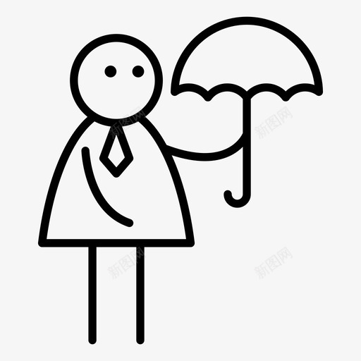 伞商人人svg_新图网 https://ixintu.com 棍形 伞商 人人 保护 商人