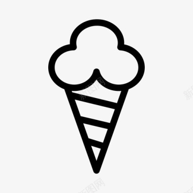 冰淇淋蛋筒美味甜点图标