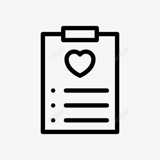 心形剪贴板信件svg_新图网 https://ixintu.com 心形 剪贴板 信件 列表 页面 浪漫 约会 应用程序 包线