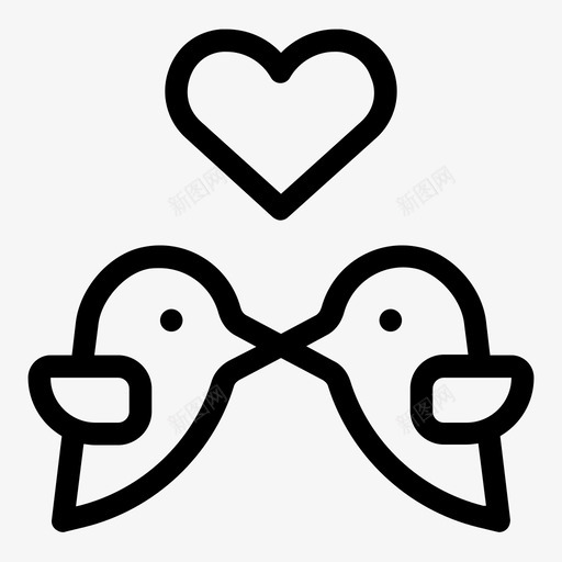 鸟心爱鸟svg_新图网 https://ixintu.com 鸟心 爱鸟 情人节 婚礼 爱情 浪漫
