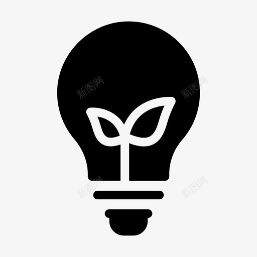 灯泡环保能源svg_新图网 https://ixintu.com 灯泡 环保 能源 电源 符号