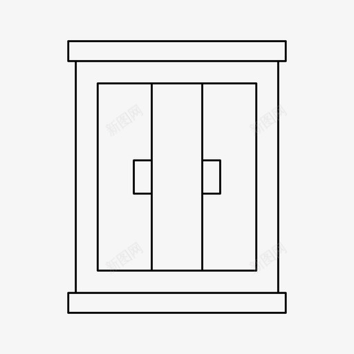 窗建筑框架svg_新图网 https://ixintu.com 建筑 框架 家具 室内 细线