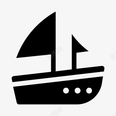 帆船航行运输图标