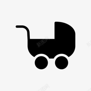 婴儿车手推车妇科线条雕文图标