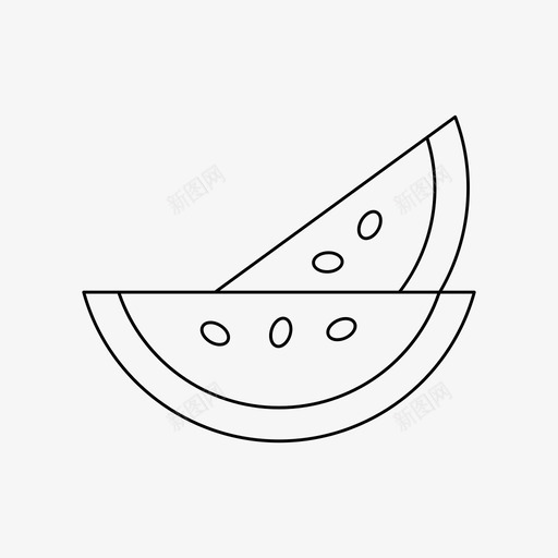 西瓜食物水果svg_新图网 https://ixintu.com 西瓜 食物 水果 多汁 夏季 必备 图标 细纹