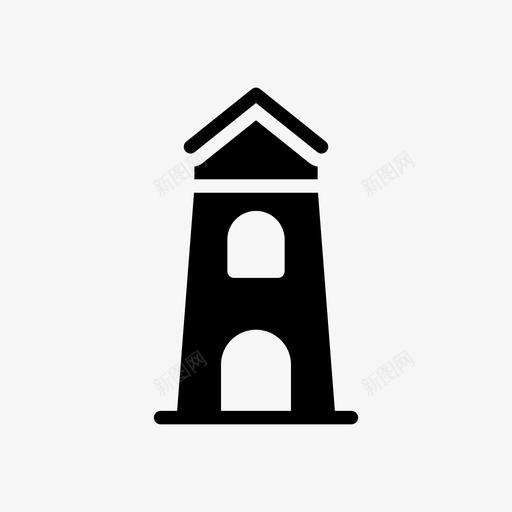 灯塔建筑城市svg_新图网 https://ixintu.com 灯塔 城市 建筑 房子 线条 符号
