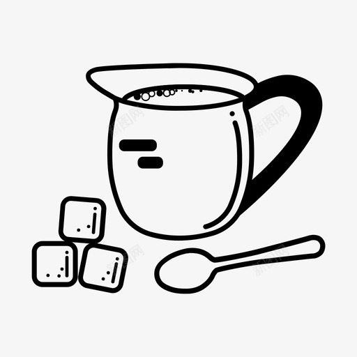 奶油糖咖啡店奶油和糖svg_新图网 https://ixintu.com 奶油 咖啡店 牛奶 图标