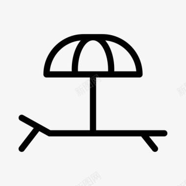 伞海滩甲板图标