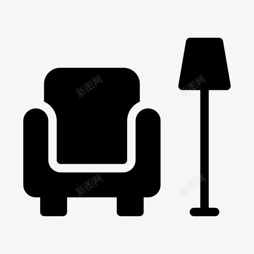沙发装饰室内svg_新图网 https://ixintu.com 沙发 室内 装饰 灯具 线条 轮廓