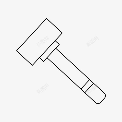 锤子砰铁svg_新图网 https://ixintu.com 锤子 砰铁 工具 必要 要的 图标 细线