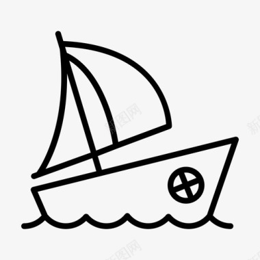 帆船海上冲浪图标