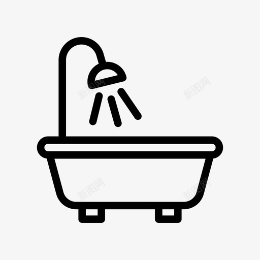 浴室水龙头淋浴svg_新图网 https://ixintu.com 浴室 水龙头 淋浴 浴缸 水管 管道 服务 线条 轮廓