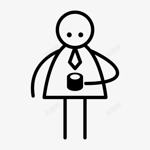 喝咖啡生意人svg_新图网 https://ixintu.com 咖啡 棒状 身材 生意人 商人