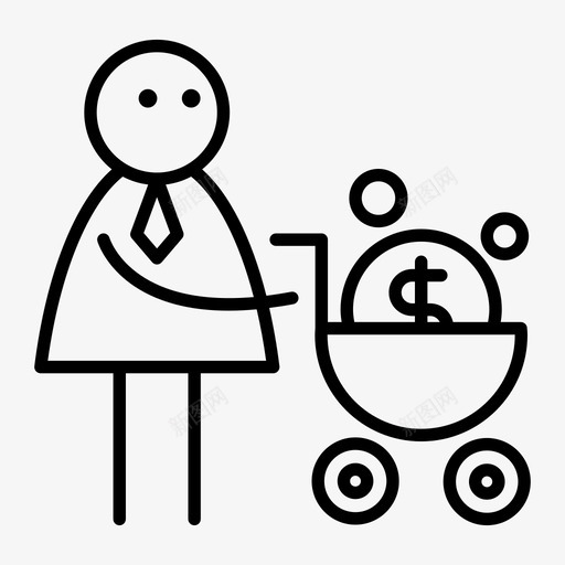 商人和金钱人木棍svg_新图网 https://ixintu.com 商人 人和 金钱 木棍 手推车