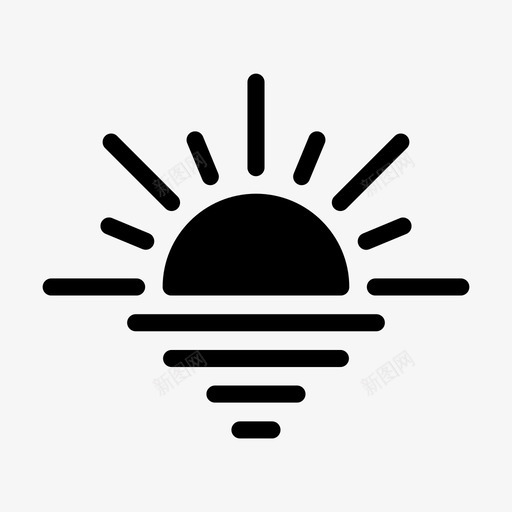 日落气候天气预报svg_新图网 https://ixintu.com 日落 气候 天气预报 河流 天气 下沉 符号