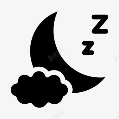 晚安月亮睡眠图标
