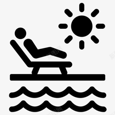 夏天沙滩椅假期图标