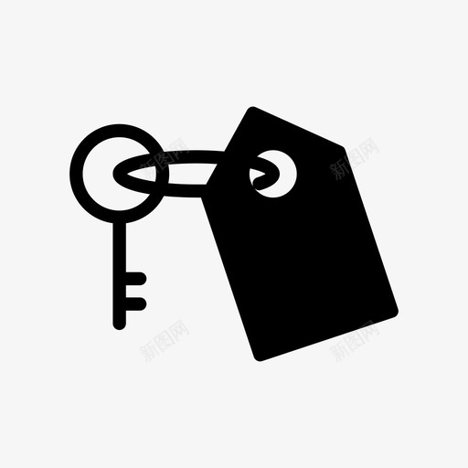 钥匙链访问锁svg_新图网 https://ixintu.com 钥匙 访问 保护 线条 符号