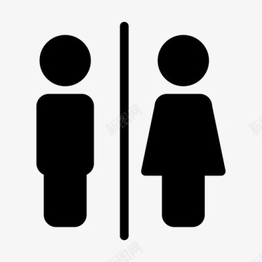 性别女性生活方式线和符号图标