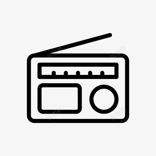 收音机娱乐调频svg_新图网 https://ixintu.com 娱乐 收音机 调频 音乐 磁带 线路 图示