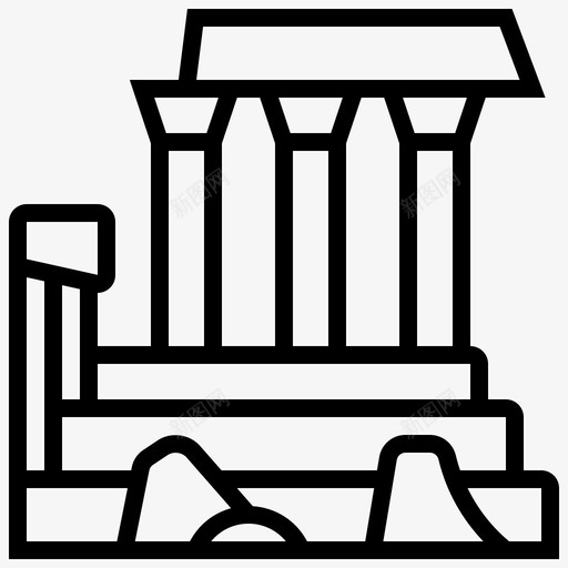 神庙阿波罗建筑svg_新图网 https://ixintu.com 希腊 神庙 阿波罗 建筑 废墟 古希