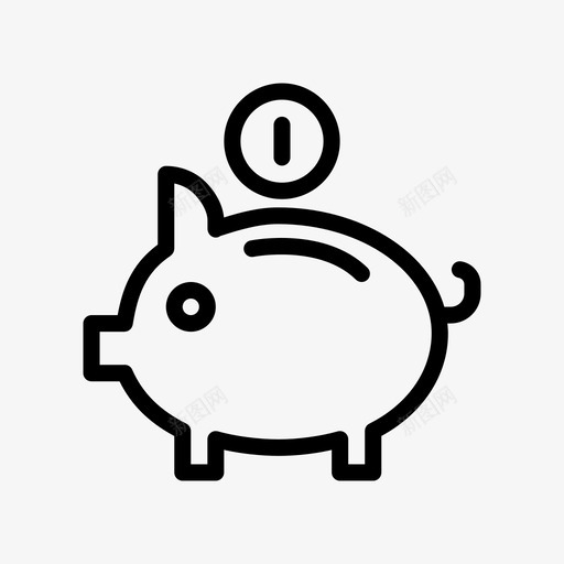 小猪银行硬币货币svg_新图网 https://ixintu.com 小猪 银行 货币 硬币 储蓄 商业 金融 象素 字形